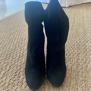Brian Atwood Suede Slouchy booties.